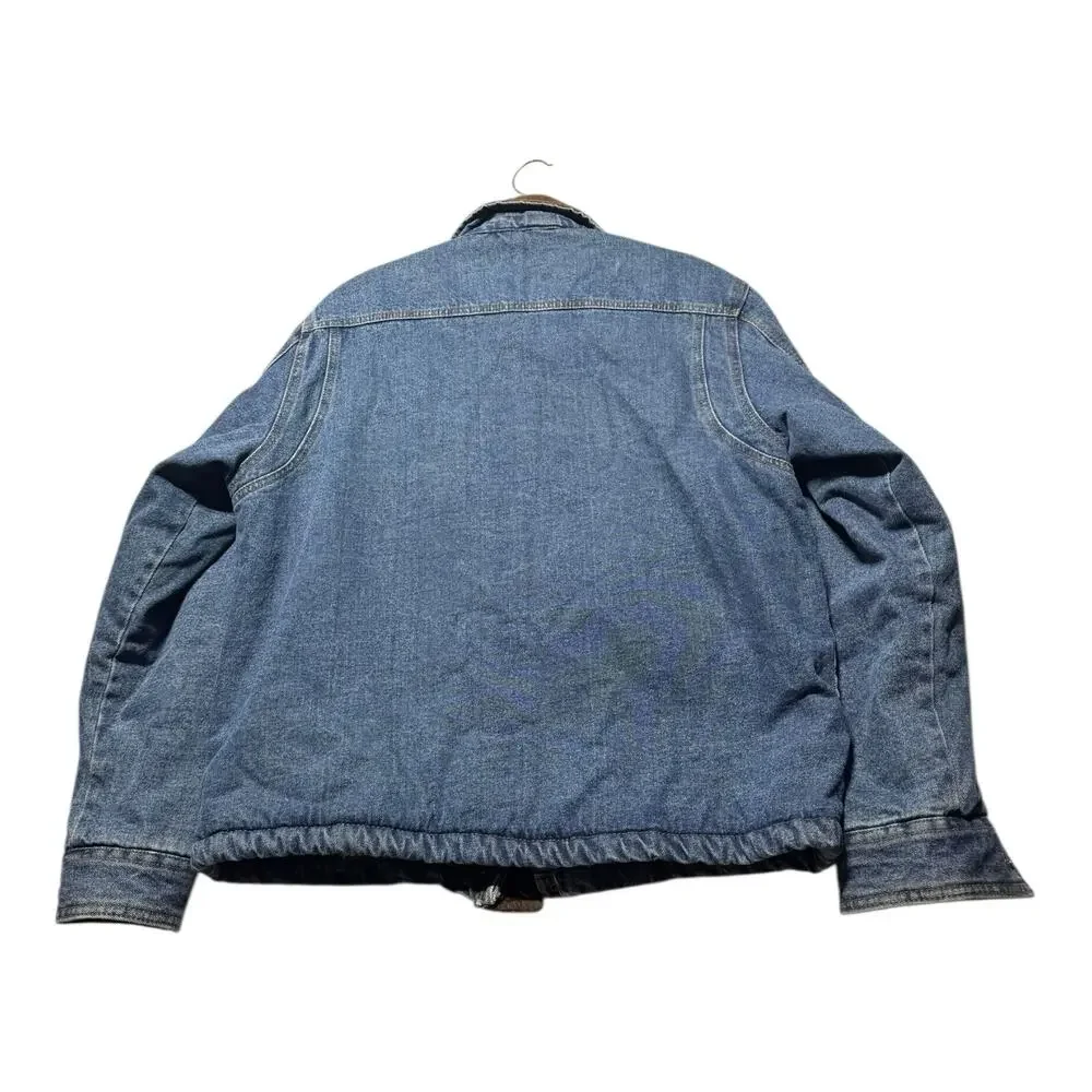 Wrangler Barn Jean Jacket Mens Large Sherpa Lined Corduroy Vintage 90s Chores - Picture 4 of 13